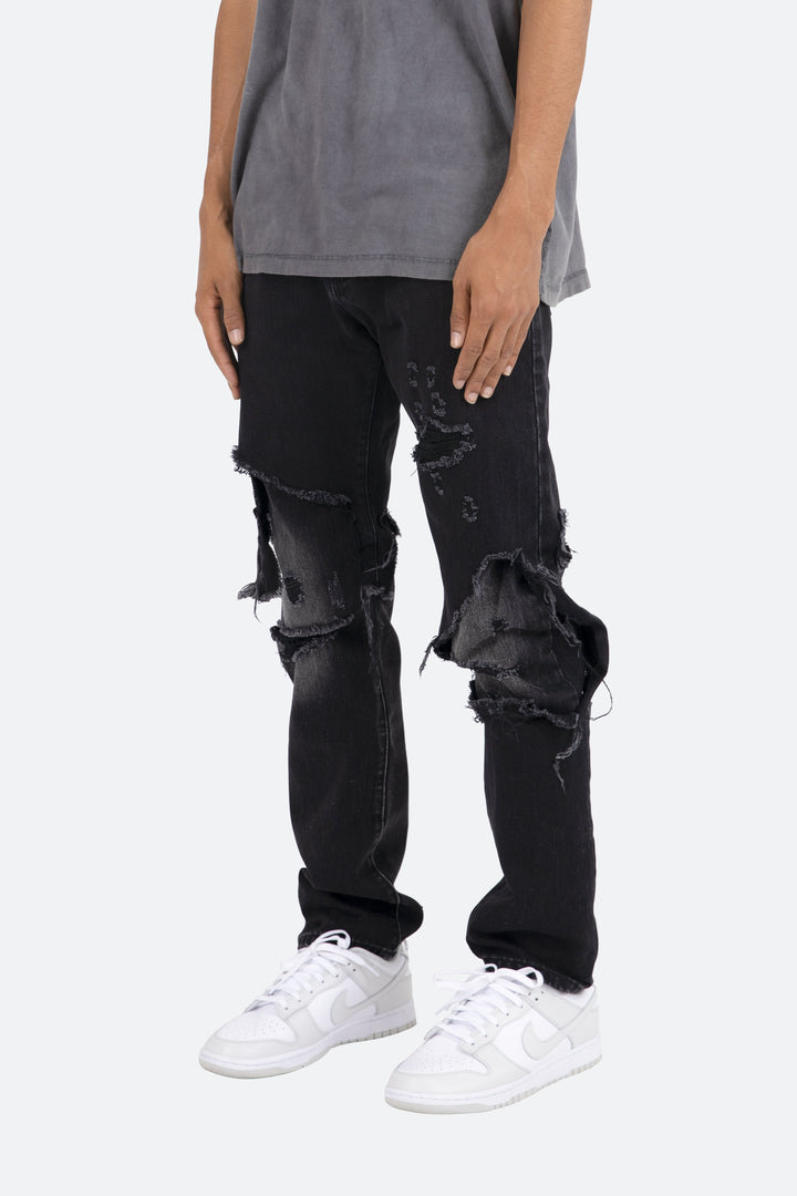 Mnml D264 Layered Straight Denim - Black/Black 3 Mnml D264 Layered Straight Denim - Black/Black