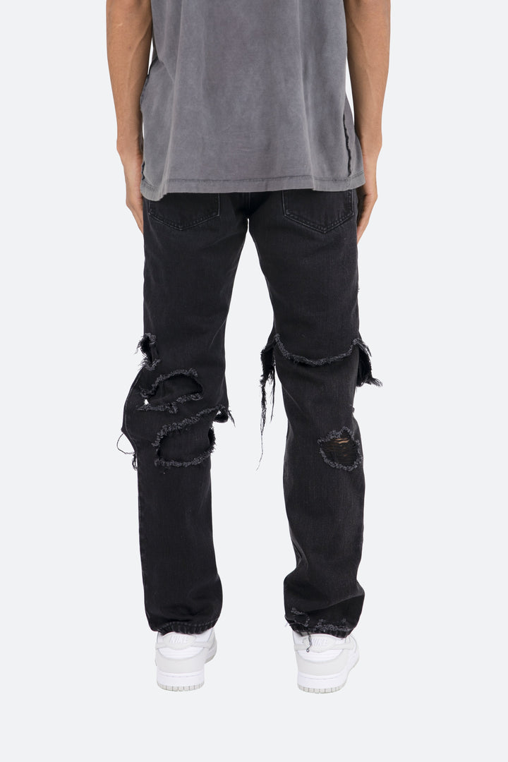 Mnml D264 Layered Straight Denim - Black/Black 5 Mnml D264 Layered Straight Denim - Black/Black