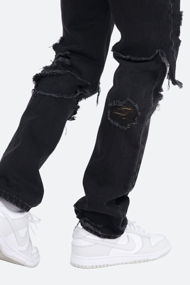 Mnml D264 Layered Straight Denim - Black/Black 7 Mnml D264 Layered Straight Denim - Black/Black