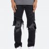 Mnml D264 Layered Straight Denim - Black/Black