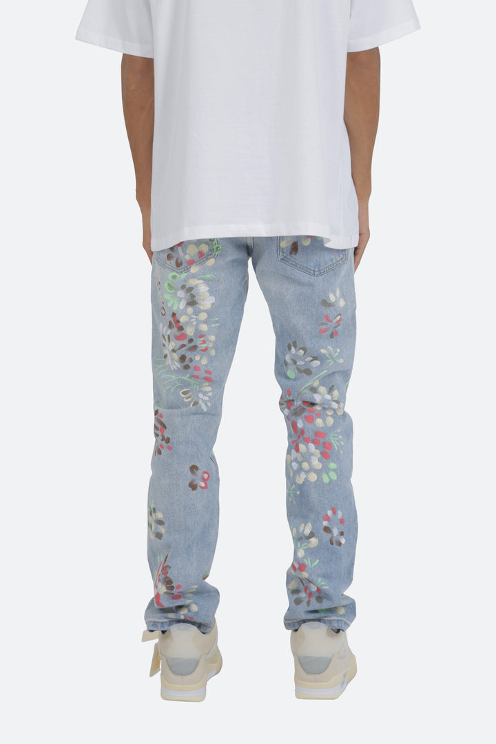 Mnml D27 Floral Straight Denim - Blue 5 Mnml D27 Floral Straight Denim - Blue