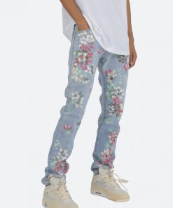 Mnml D27 Floral Straight Denim - Blue 14 Mnml D27 Floral Straight Denim - Blue