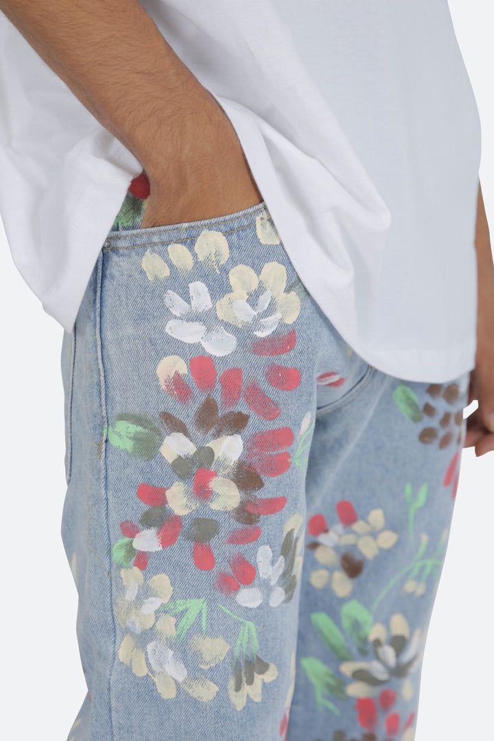 Mnml D27 Floral Straight Denim - Blue 8 Mnml D27 Floral Straight Denim - Blue