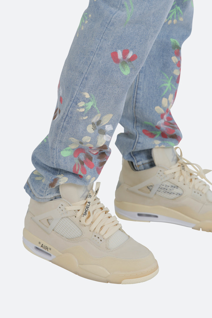 Mnml D27 Floral Straight Denim - Blue 9 Mnml D27 Floral Straight Denim - Blue