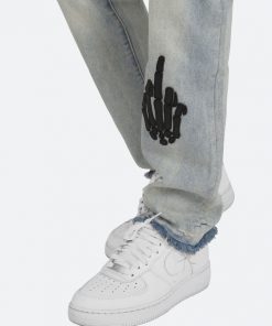 Mnml D272 Skeleton Straight Denim - Blue/Black