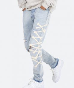 Mnml D279 Skeleton Straight Denim - Blue/White