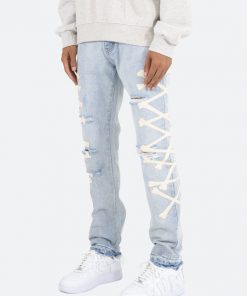 Mnml D279 Skeleton Straight Denim - Blue/White