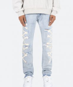 Mnml D279 Skeleton Straight Denim - Blue/White