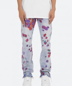 Mnml D281 Floral Straight Denim - Blue