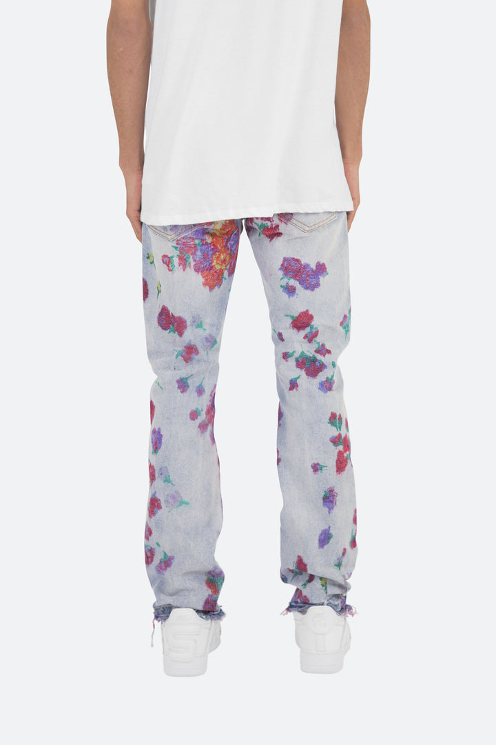 Mnml D281 Floral Straight Denim - Blue 5 Mnml D281 Floral Straight Denim - Blue