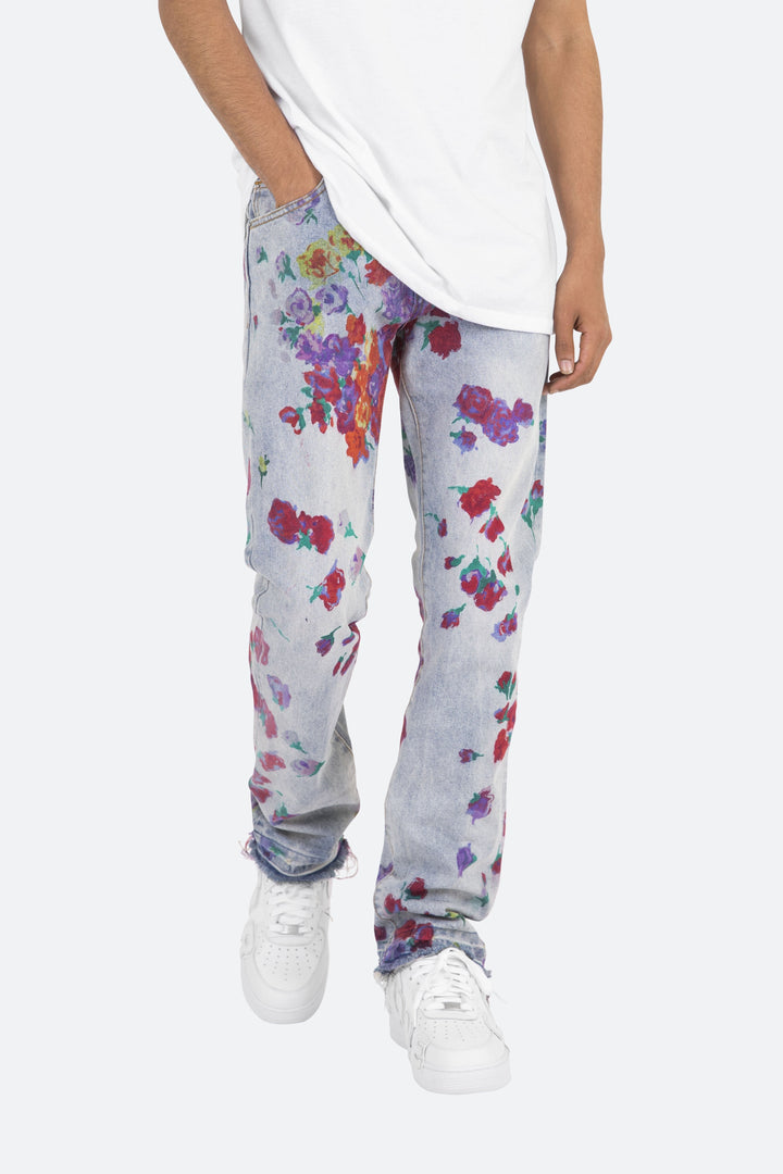 Mnml D281 Floral Straight Denim - Blue 6 Mnml D281 Floral Straight Denim - Blue