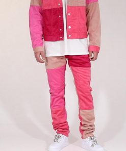 Mnml D354 Patchwork Straight Denim - Pink