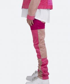 Mnml D354 Patchwork Straight Denim - Pink