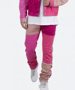 Mnml D354 Patchwork Straight Denim - Pink