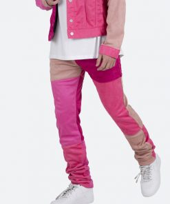 Mnml D354 Patchwork Straight Denim - Pink