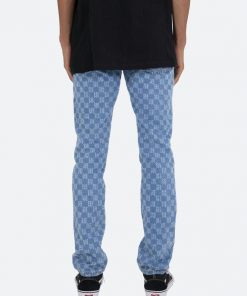 Mnml D407 Checker Straight Denim - Blue