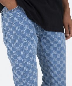 Mnml D407 Checker Straight Denim - Blue