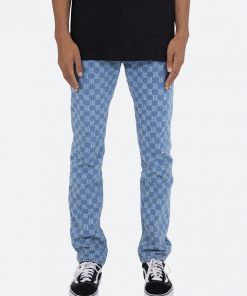 Mnml D407 Checker Straight Denim - Blue