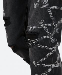 Mnml D419 Rhinestone Straight Denim - Black 19 Mnml D419 Rhinestone Straight Denim - Black
