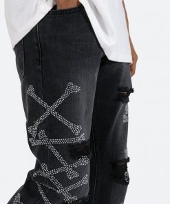 Mnml D419 Rhinestone Straight Denim - Black 17 Mnml D419 Rhinestone Straight Denim - Black