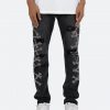 Mnml D419 Rhinestone Straight Denim - Black
