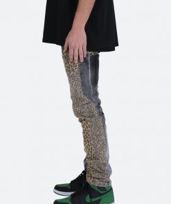 Mnml D422 Leopard Straight Denim - Black/Brown