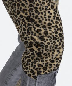 Mnml D422 Leopard Straight Denim - Black/Brown
