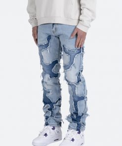 Mnml D423 Cracked Straight Denim - Blue 11 Mnml D423 Cracked Straight Denim - Blue