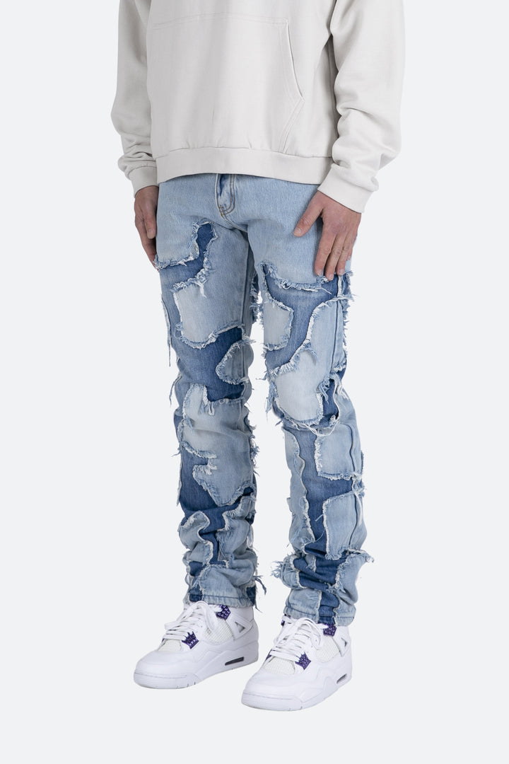 Mnml D423 Cracked Straight Denim - Blue 3 Mnml D423 Cracked Straight Denim - Blue
