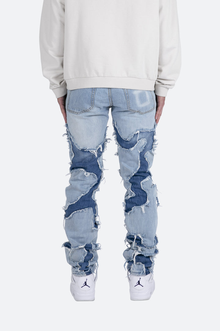 Mnml D423 Cracked Straight Denim - Blue 5 Mnml D423 Cracked Straight Denim - Blue