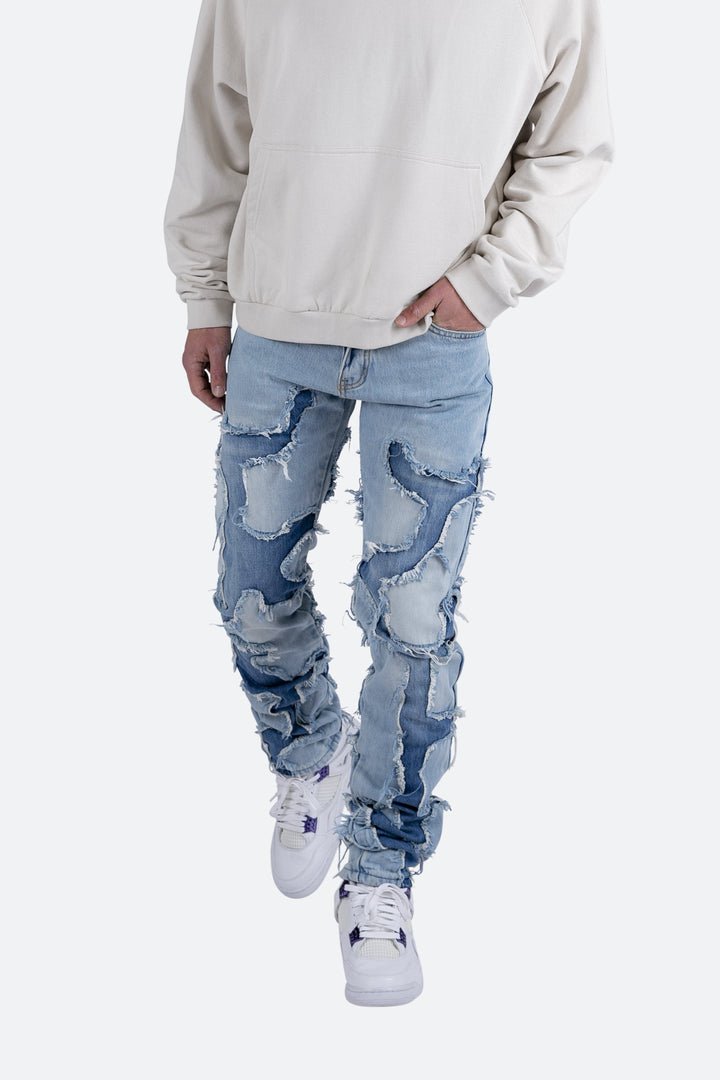 Mnml D423 Cracked Straight Denim - Blue 6 Mnml D423 Cracked Straight Denim - Blue