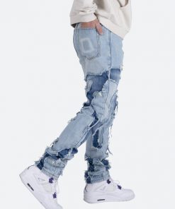 Mnml D423 Cracked Straight Denim - Blue 15 Mnml D423 Cracked Straight Denim - Blue