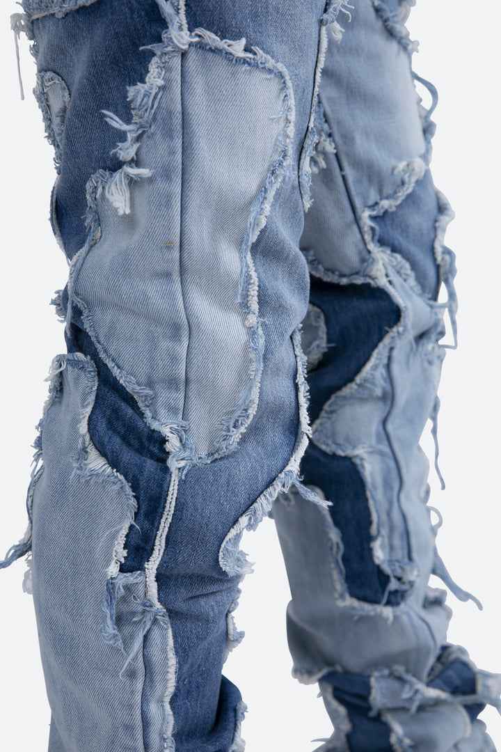 Mnml D423 Cracked Straight Denim - Blue 9 Mnml D423 Cracked Straight Denim - Blue