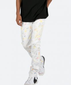 Mnml D443 Paint Straight Denim - White