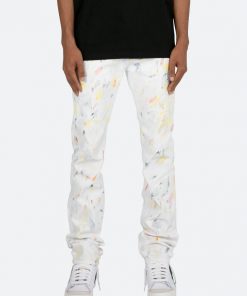 Mnml D443 Paint Straight Denim - White