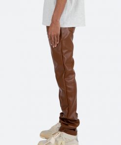 Mnml D444 Leather Straight Pants - Brown 11 Mnml D444 Leather Straight Pants - Brown