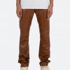 Mnml D444 Leather Straight Pants - Brown