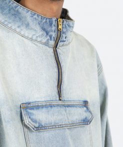 Mnml Denim Pullover Jacket - Blue Outerwear