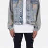 Mnml Detachable Hood Trucker Jacket - Blue