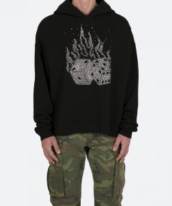 Mnml Outerwear Dice Cropped Hoodie - Black