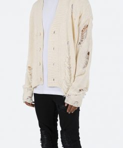 Mnml Distressed Cardigan - Off White