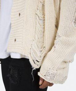 Mnml Distressed Cardigan - Off White