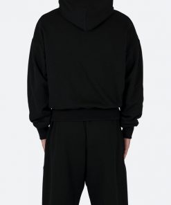 Mnml Double Layer Hoodie - Black Outerwear