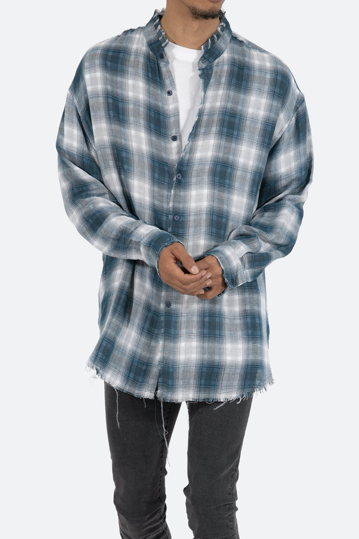 Mnml Tops Double Pattern Shirt - Navy 7 Mnml Tops Double Pattern Shirt - Navy