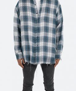 Mnml Tops Double Pattern Shirt - Navy