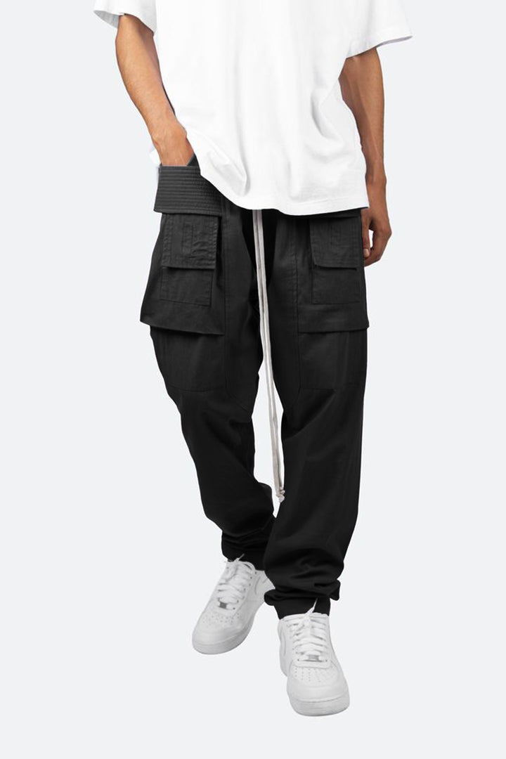 Mnml Drop Crotch Cargo Pants - Black Bottoms 6 Mnml Drop Crotch Cargo Pants - Black Bottoms