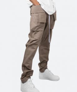 Mnml Drop Crotch Cargo Pants - Stone Bottoms