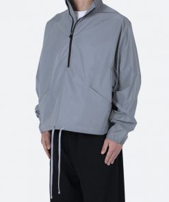 Mnml Every Day Half Zip Jacket - Silver Outerwear