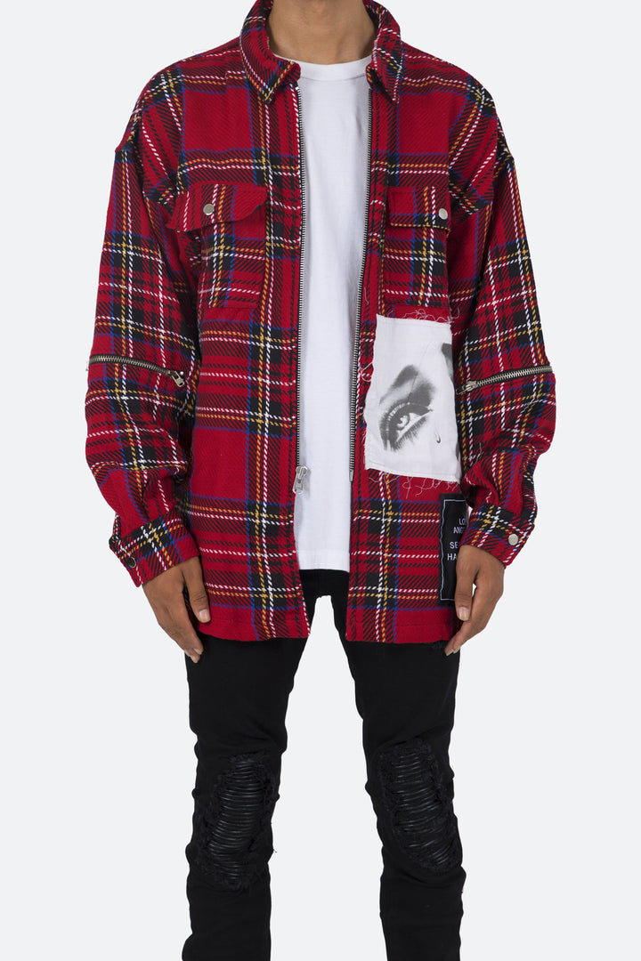 Mnml Exposed Zipper Shirt - Red/Yellow/Blue 2 Mnml Exposed Zipper Shirt - Red/Yellow/Blue