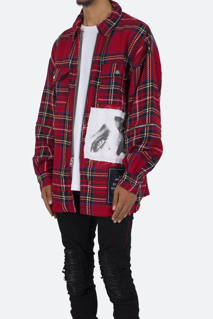 Mnml Exposed Zipper Shirt - Red/Yellow/Blue 3 Mnml Exposed Zipper Shirt - Red/Yellow/Blue